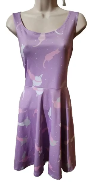 Cowcow Large Sleeveless Galaxy Cat Dress