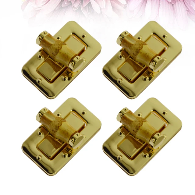 4 PIEZAS Accesorios de equipaje de mano delicado bloqueo cuadrado aleación de zinc bambú