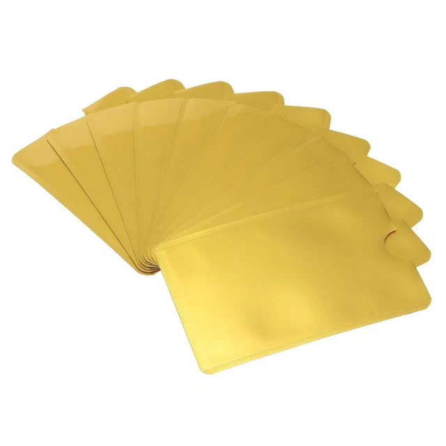 RFID Blocking Credit Card Sleeves Protector NFC Holder Gold Yellow 15Pcs