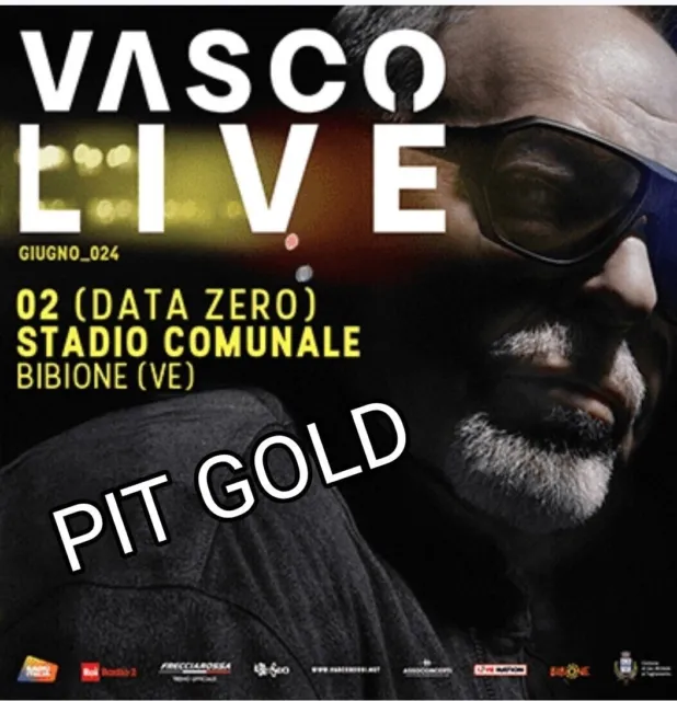 Biglietto Vasco Rossi PRATO GOLD  BIBIONE 02 Giugno 2024 BIGLIETTI CARTACEI