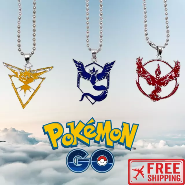 Pokémon Go Team Enamel Necklaces Instinct Mystic Valor - Free Shipping
