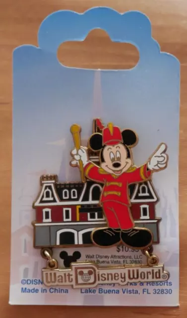 Disney Bandleader Mickey Mouse In Front Of Magic Kingdom Train Stati Dangle Pin