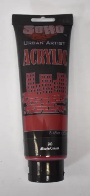 Pintura acrílica de artista urbano SoHo cuerpo pesado resistente al agua Alizarin carmesí 8,45 oz