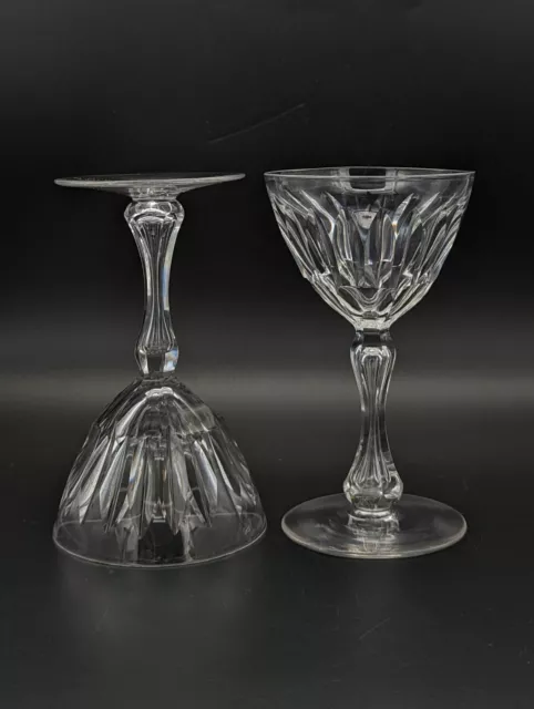 Two Stunning Early 19th Century Port Glasses With Vertical Cuts & Silesian Stems
