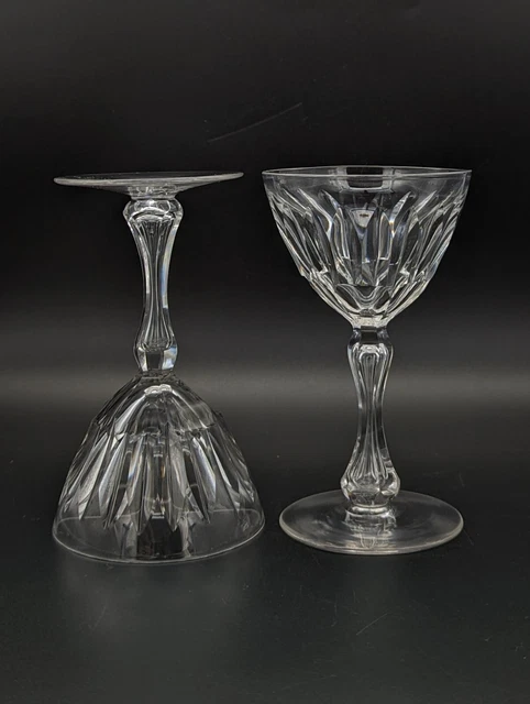 Two Stunning Early 19th Century Port Glasses With Vertical Cuts & Silesian Stems