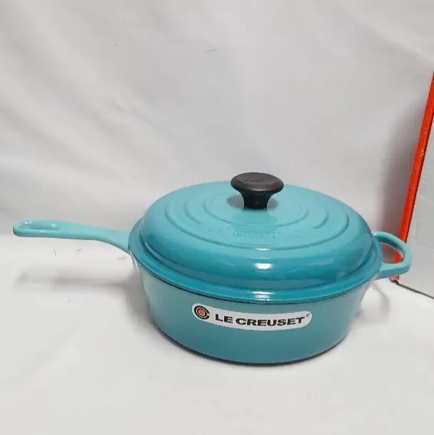 Le Creuset Signature Cassadou Saucepan 26cm 10.25" 3.75qt Caribbean Cast Iron