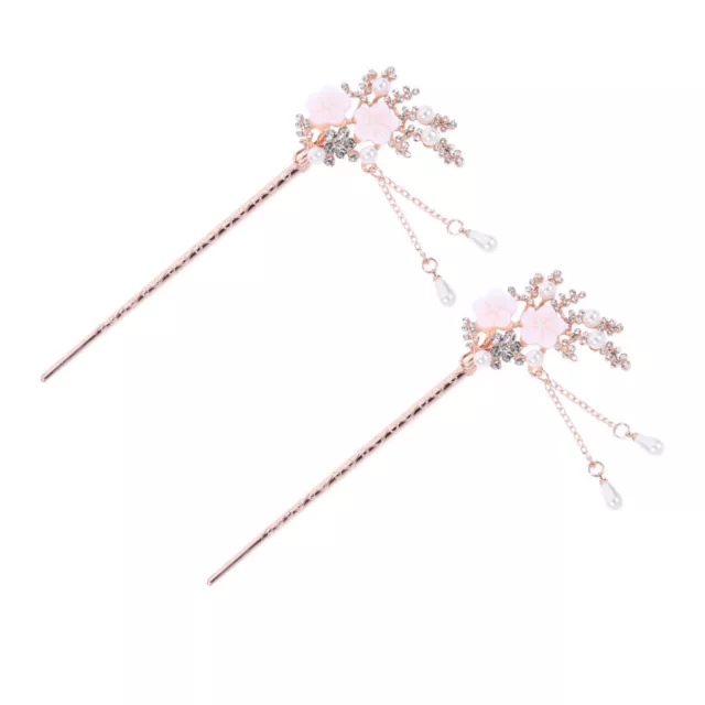 2 Pcs Alloy Vintage Flower Hairpin Miss Accessories Women with