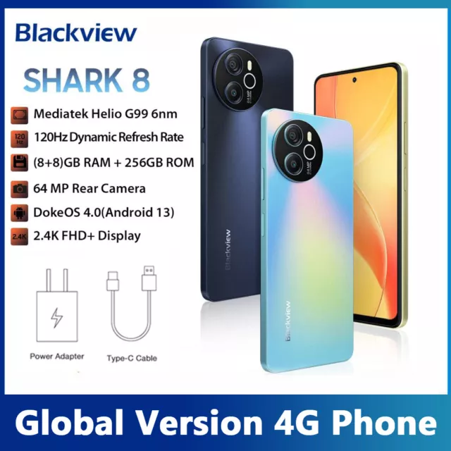 Blackview SHARK 8 4G Phone 5000mAh 33W 8GB+256GB 6.78'' 120Hz 2.4K 64MP Camera