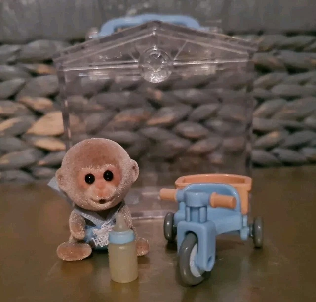 SYLVANIAN FAMILIES DARWIN Baby Monkey Bike/tricycle Figure Carry Case