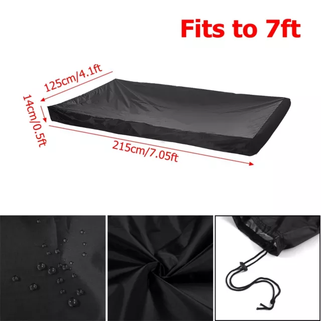 7ft Heavy Duty Waterproof Billiard Snooker Pool Table Dust Cover Protector Black