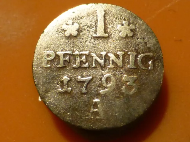 Allemagne - 1 Pfennig - 1793 A - Rare & Qualite Tb+ ! (Nettoyage Subi)