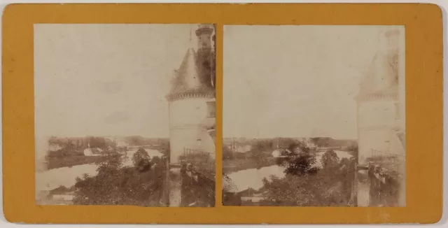 -umfang D’Un Château Frankreich Foto Stereo L6n1 Vintage Albumin c1865