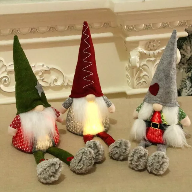 16" Lighted Christmas Gnome Handmade Scandinavian Swedish Tomte Gnomes Santa Elf