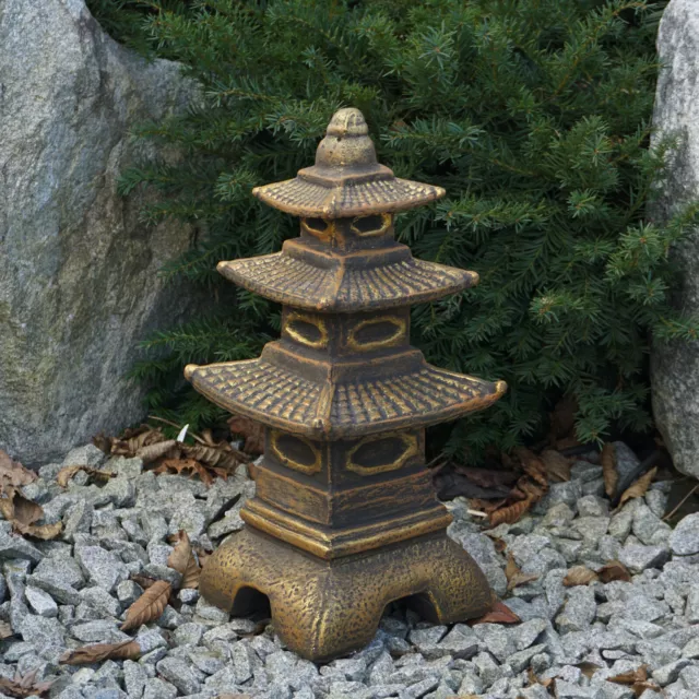 Massif Japonaise Lanterne en Pierre Pagode Japon Lampe Exkusiv fonte de au Gel