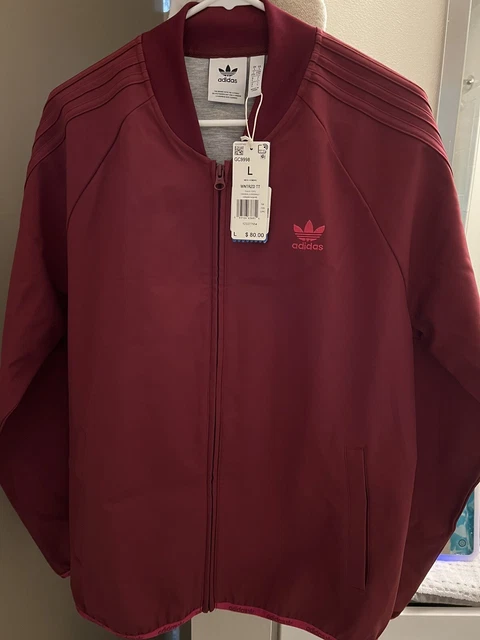 Adidas Originals Track Tops Collegiate Burgundy Wntrzd Men’s Size Large NWT (A1)