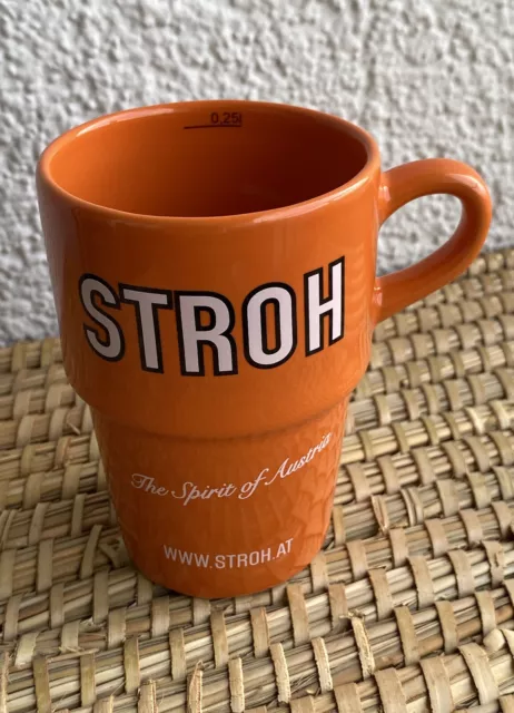 STROH Rum Kaffeetasse Kaffeebecher, Becher konisch Tasse orange, 0,25l