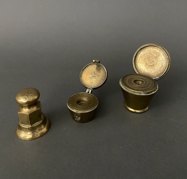 DEUX PILES DE poids en bronze en gigogne XXe anglais et français M3039 EUR 150,00 PicClick FR