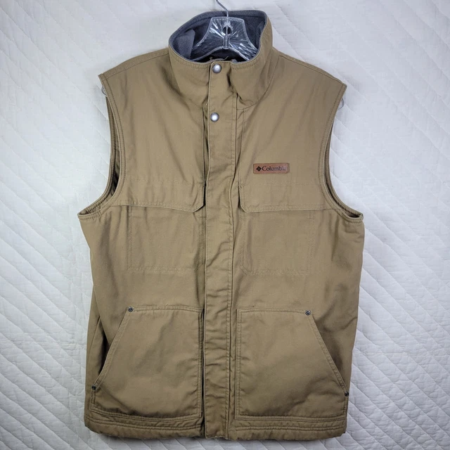 COLUMBIA LARIX PARK Vest Fleece Lined Canvas Jacket Men s Size M Medium Black 57.95 PicClick