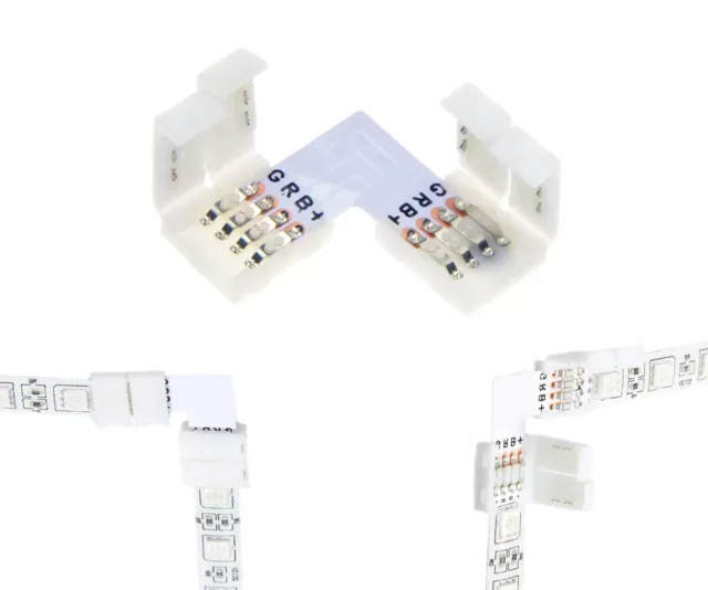 LED RGB Strip Conector Cuadrado Conector Rápido Conector Enchufe L Conector 5050