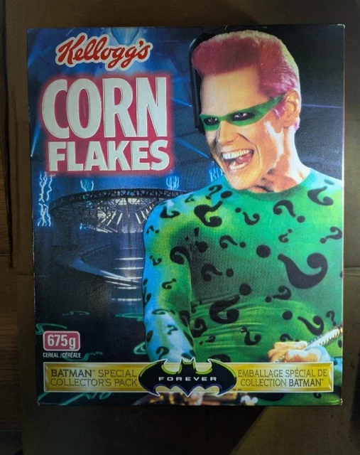 VINTAGE KELLOGG'S CORN Flakes Batman Forever Cereal Box - Riddler / Jim ...