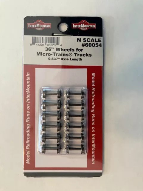 InterMountain N Scale 60054 36" Brass Wheels 12-Pack For Micro-Trains Trucks