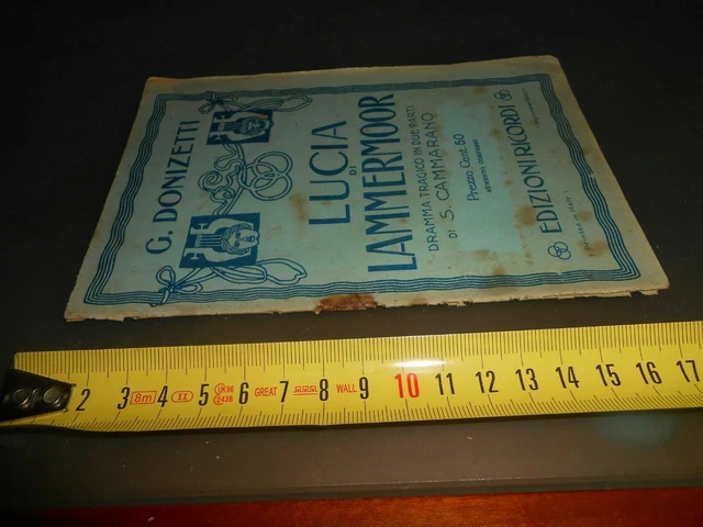 libro: Libretto d'opera LUCIA DI LAMMERMOOR G. DONIZETTI RICORDI