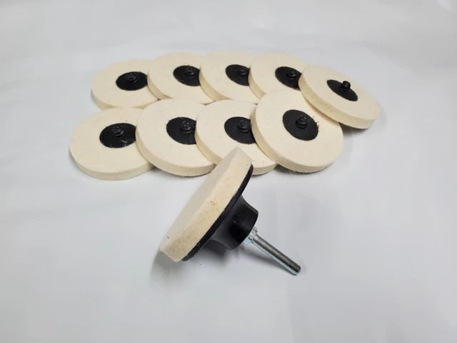 3" Felt Buffing Wheel Type R With Arbor, Polishing Disc, Lot of 80 BULK