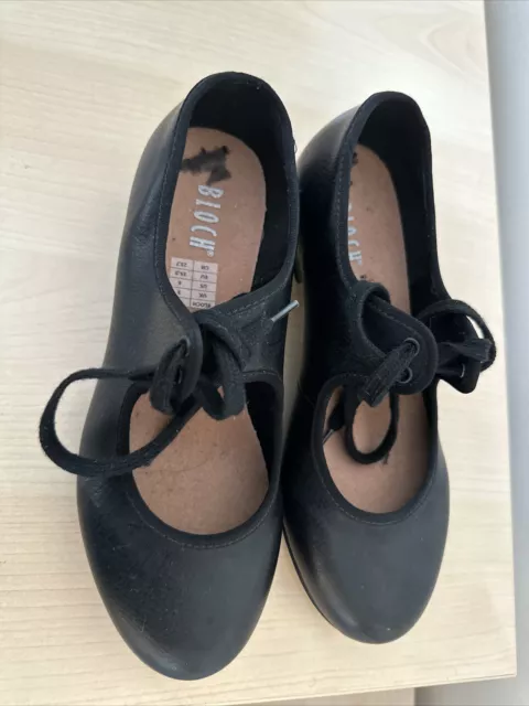 BLOCH Black Techno Tap Dance Girls Shoes Size UK 3 - 22cm long