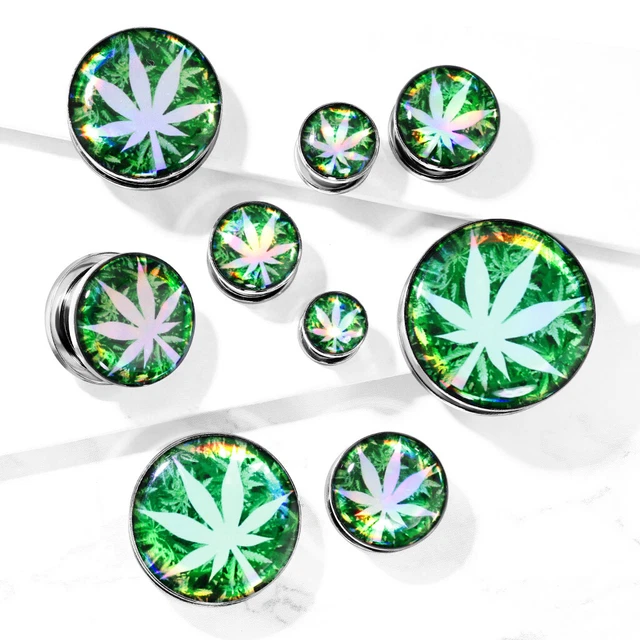 Piercing plug pierre obsidienne dorée