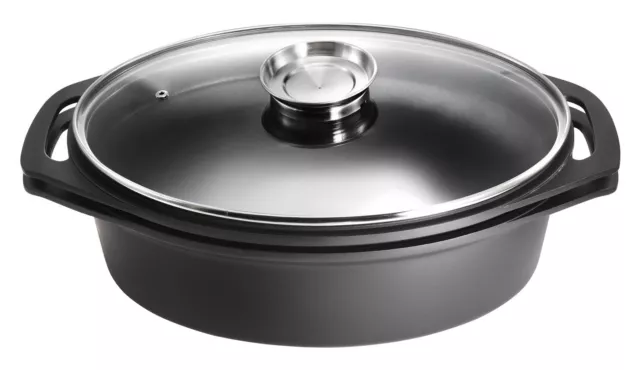 Kopf Bräter Stromboli, Aluguss, 7,3 Liter, inkl. Glasdeckel und Grillpfanne