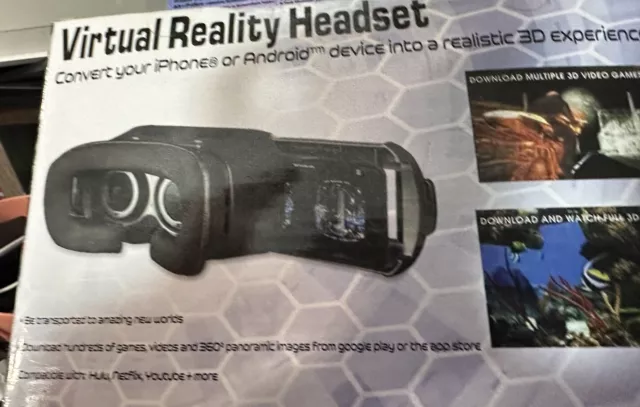 NIB Virtual  Reality Headset, Wireless Gear Model G0391,3D Experience 2