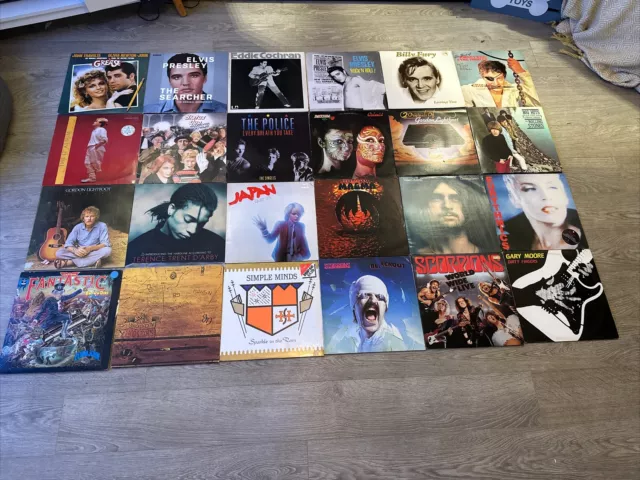 24 X Rock/Pop Vinyl LPs Job Lot 60’s-80’s Elvis/Stones/Alice Cooper Etc