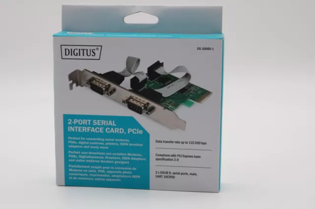 Digitus DS-30000-1 2-Port Serielle Schnittstellenkarte, PCIe 0.13