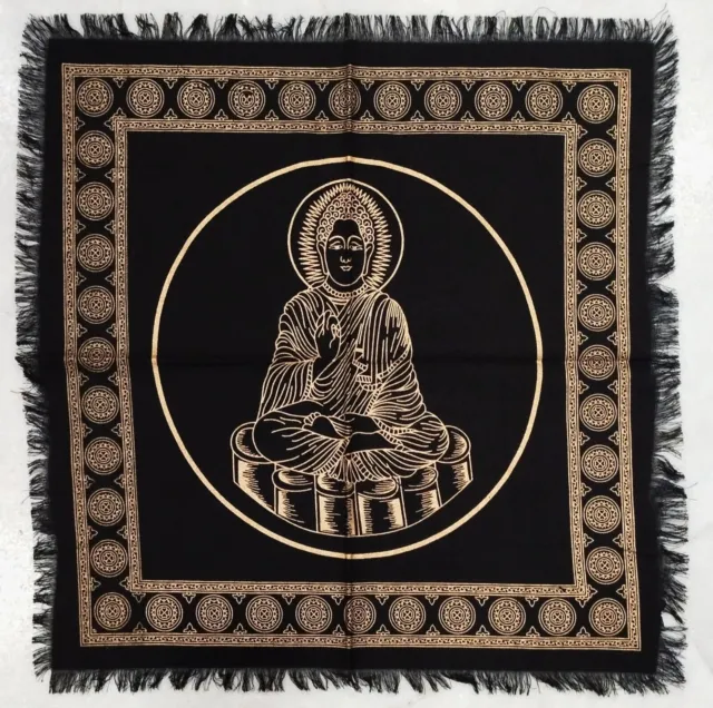 Tapices de algodón Art Golden Buddha Wiccan Altar Cloths Servilletas de...