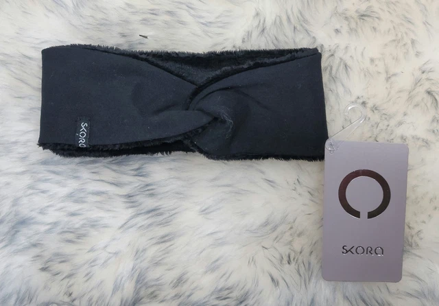 Ntw Skora Tech Fleece Ear Warmer Head Warmer Black Os Logo Women's
