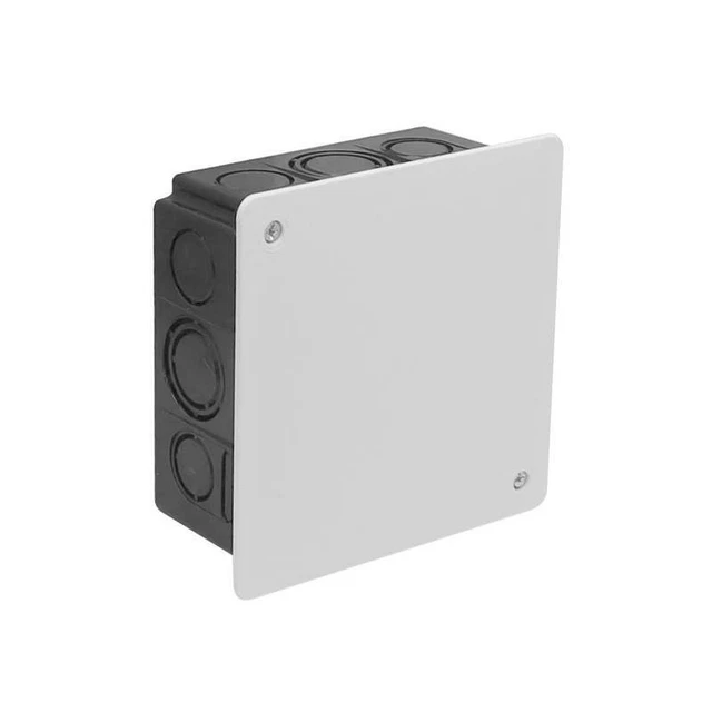 10x Caja de ramificación empotrada/caja de pared con tapa blanca y tornillos, 100x100mm