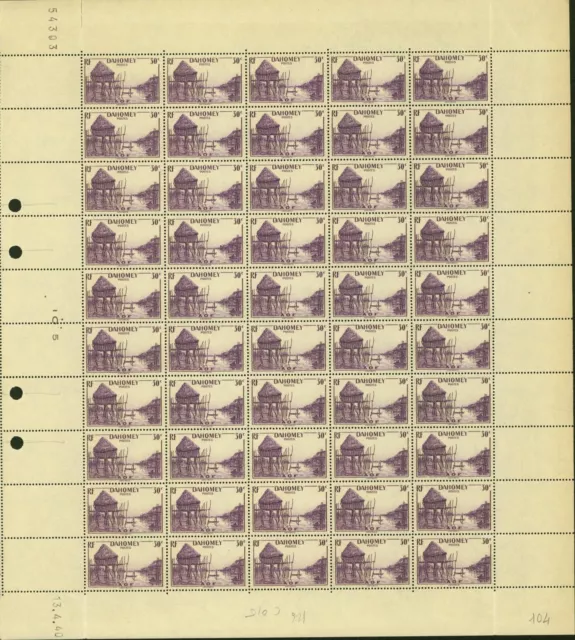 Dahomey 1941-French Colony -MNH stamps.Yvert Nr.:126. Sheet of 50(EB) AR1-01254