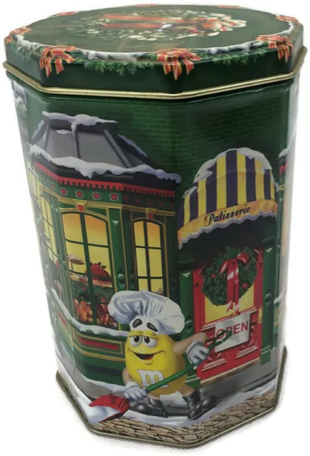 1998 M&M's Limited Edition Christmas Tin Can Box Canister Village No. 08 Pastry