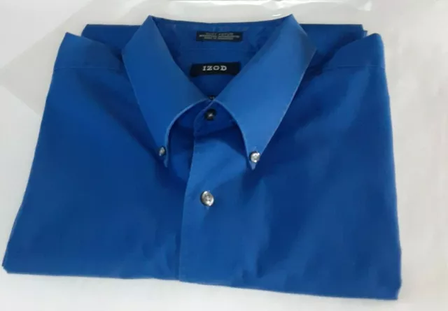 Men's IZOD Long Sleeve Blue Shirt w/Pocket, Button Down, Button Front, Size XXL
