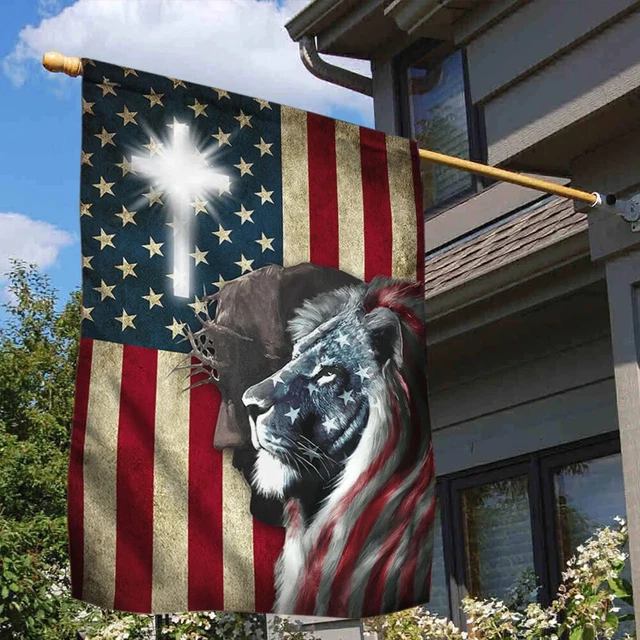 Lion of Judah Jesus Christ House Flags Christian Garden Flag Gift For God Lover