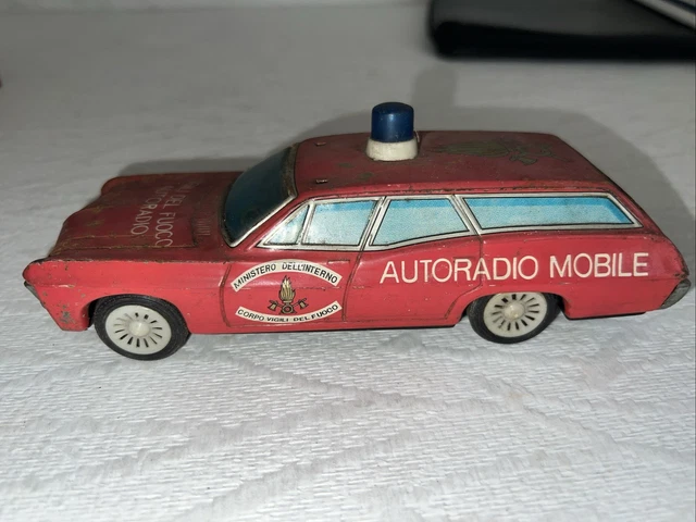 JOUET EN TOLE Ancien Garage Station Essence Et 2 Voitures A Clé EUR 10