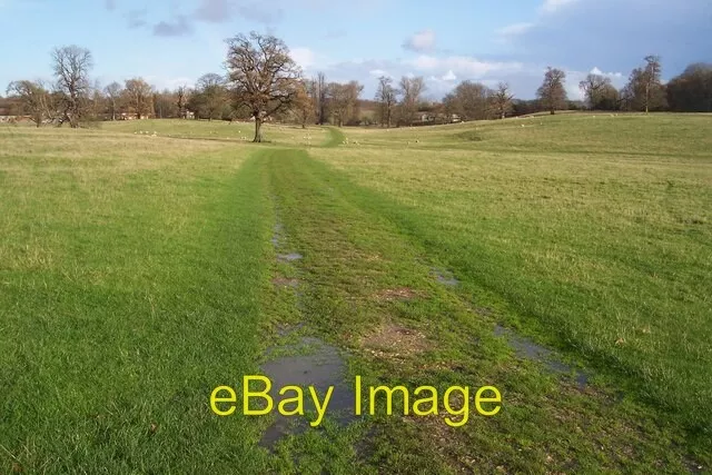 Photo 6x4 Grass farm track to Home Farm Hothfield Leading to the Street,  c2009