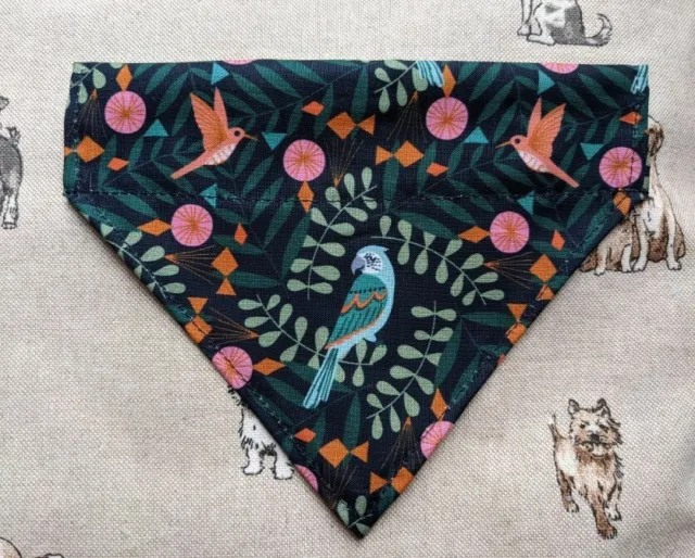 Dog Collar bandana "Birds of paradise" 100% of the cost of item goes to Charity