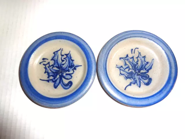 Rowe Pottery Works Lot Of 2 Coasters Signed From Cambridge Wi