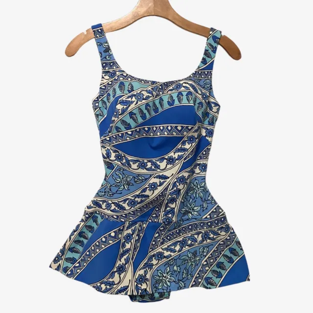 Vintage Rose Marie Reid Swim Bathing Suit Pin Up Blue 1960s Sm