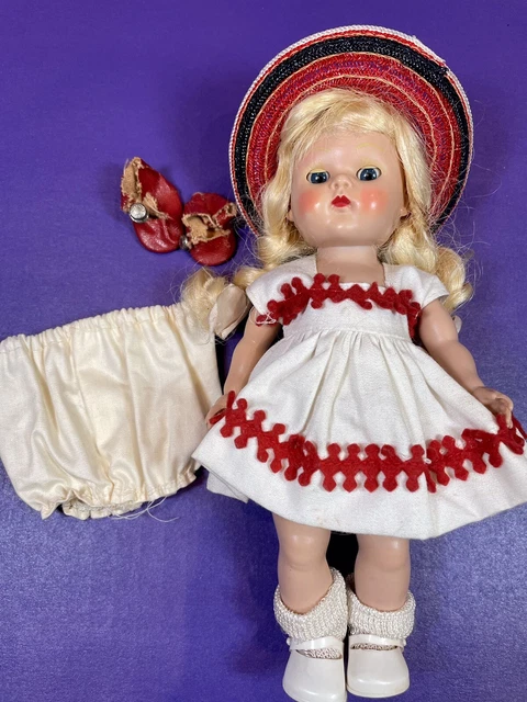 Vintage 1950s Vogue Strung Ginny Doll Fever Cheeks Dress Hat Shoes