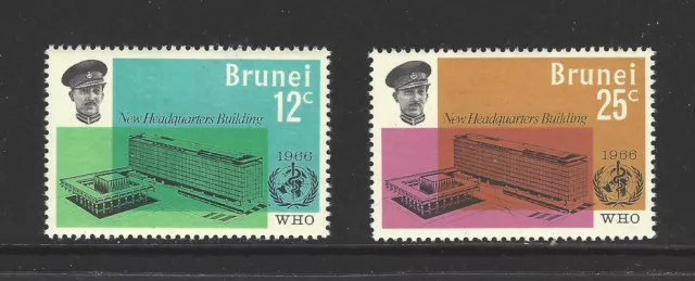 BRUNEI,  # 126-127,  MNH,  WORLD HEALTH ORGANIZATION,  Complete Set of 2