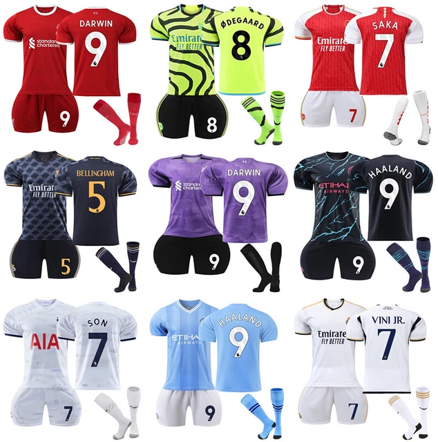 UK 23-24 Adults Kids Kits Training Suits Short Shirt+Shorts+Sock Sports Sets*//