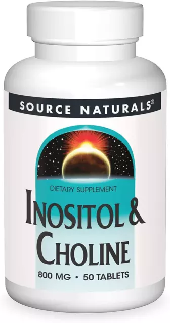 Source Naturals Inositol & Choline 800mg 50 Comprimés,Vitamine B,Cellular Santé