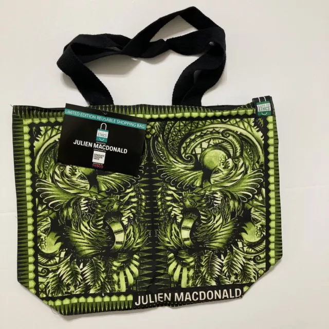 TESCO JULIEN MACDONALD Bag of Ethics Green Black Cotton New Wings